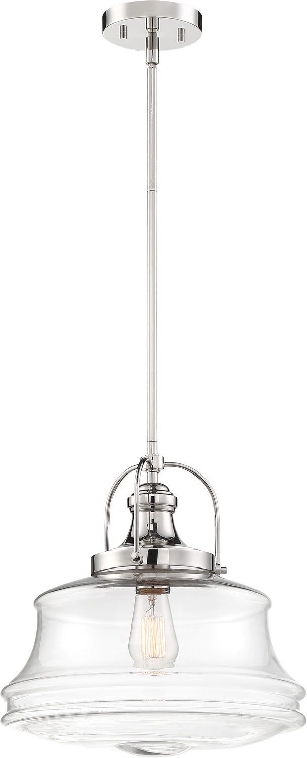 Nuvo Lighting - 60-6758 - One Light Pendant - Basel - Polished Nickel / Clear Glass