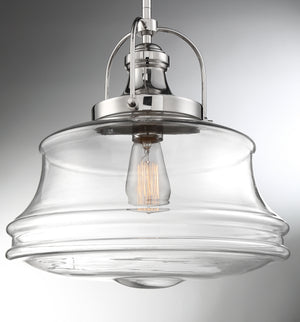 Nuvo Lighting - 60-6758 - One Light Pendant - Basel - Polished Nickel / Clear Glass