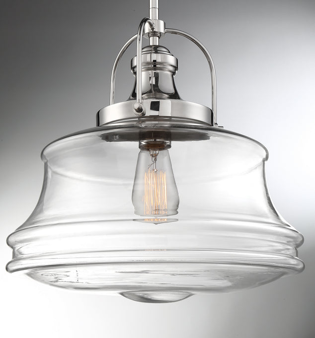 Nuvo Lighting - 60-6758 - One Light Pendant - Basel - Polished Nickel / Clear Glass