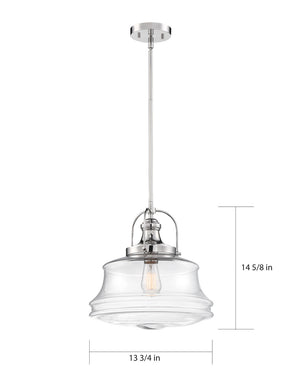 Nuvo Lighting - 60-6758 - One Light Pendant - Basel - Polished Nickel / Clear Glass