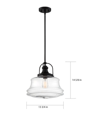 Nuvo Lighting - 60-6759 - One Light Pendant - Basel - Bronze / Clear Glass