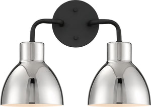 Nuvo Lighting - 60-6772 - Two Light Vanity - Sloan - Matte Black / Polished Nickel