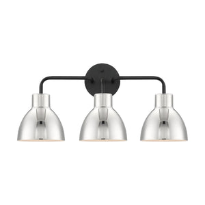 Nuvo Lighting - 60-6773 - Three Light Vanity - Sloan - Matte Black / Polished Nickel