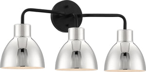 Nuvo Lighting - 60-6773 - Three Light Vanity - Sloan - Matte Black / Polished Nickel