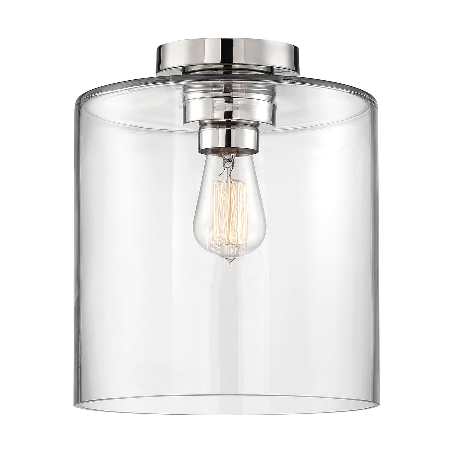 Nuvo Lighting - 60-6778 - One Light Semi Flush Mount - Chantecleer - Polished Nickel / Clear Glass