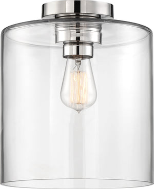 Nuvo Lighting - 60-6778 - One Light Semi Flush Mount - Chantecleer - Polished Nickel / Clear Glass