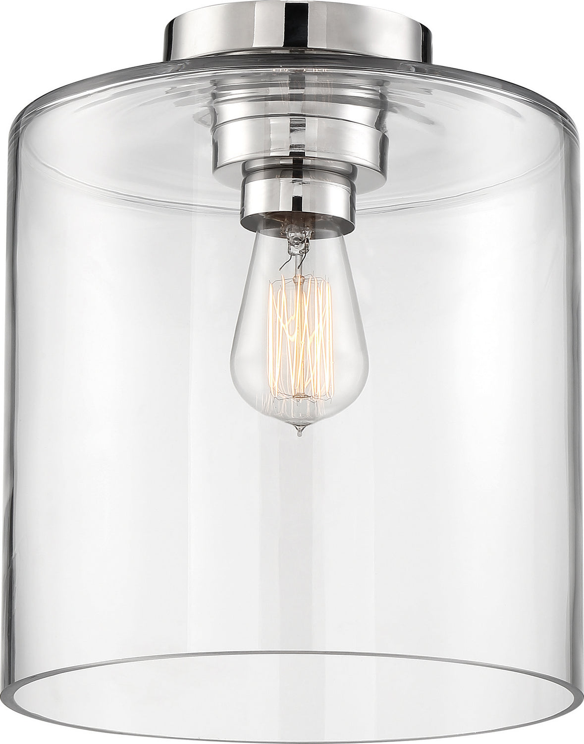 Nuvo Lighting - 60-6778 - One Light Semi Flush Mount - Chantecleer - Polished Nickel / Clear Glass