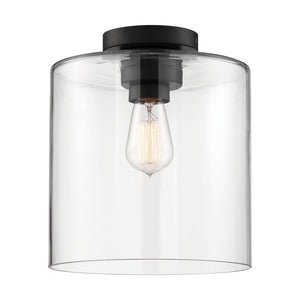 Nuvo Lighting - 60-6779 - One Light Semi Flush Mount - Chantecleer - Matte Black / Clear Glass