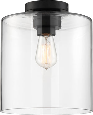 Nuvo Lighting - 60-6779 - One Light Semi Flush Mount - Chantecleer - Matte Black / Clear Glass