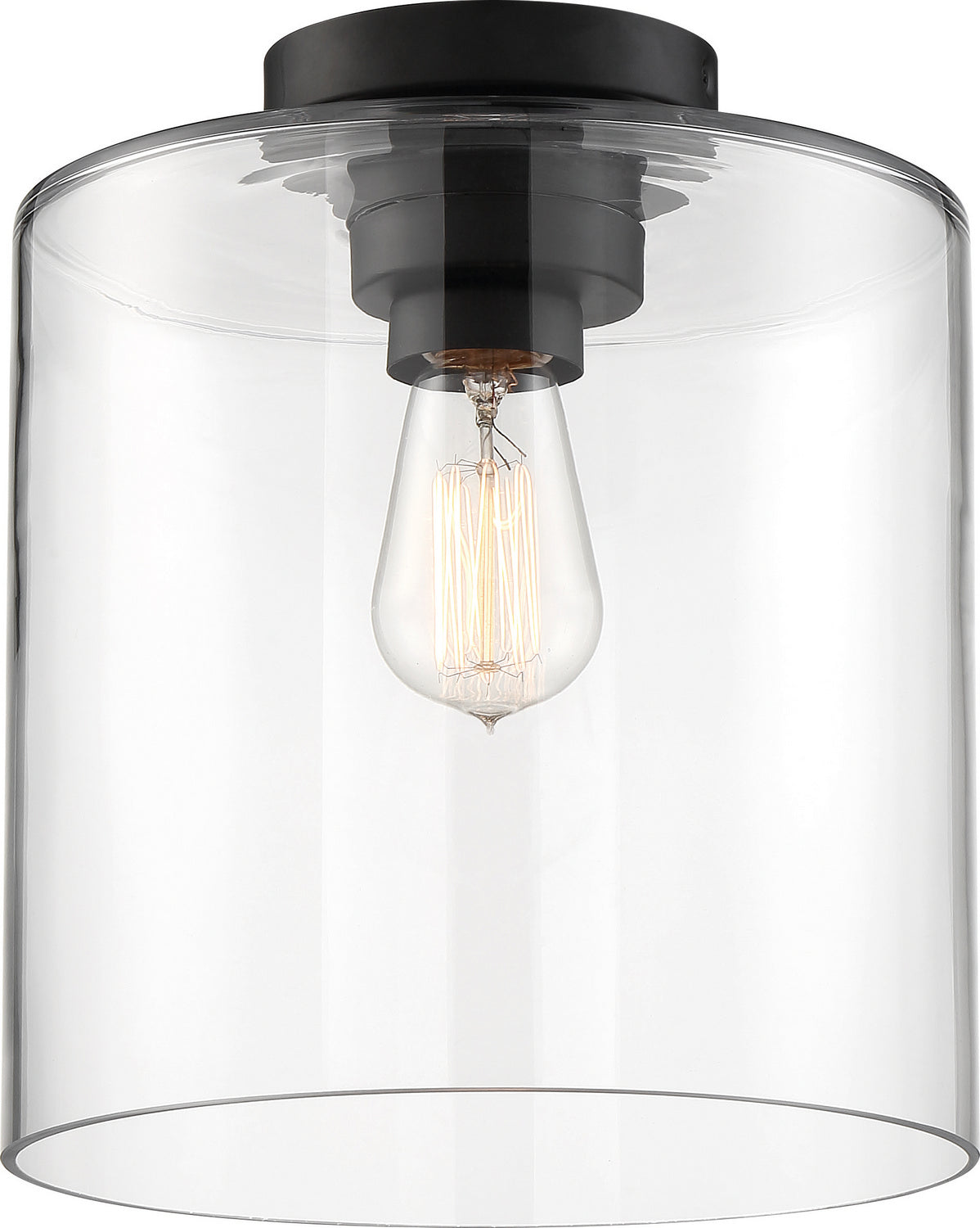 Nuvo Lighting - 60-6779 - One Light Semi Flush Mount - Chantecleer - Matte Black / Clear Glass