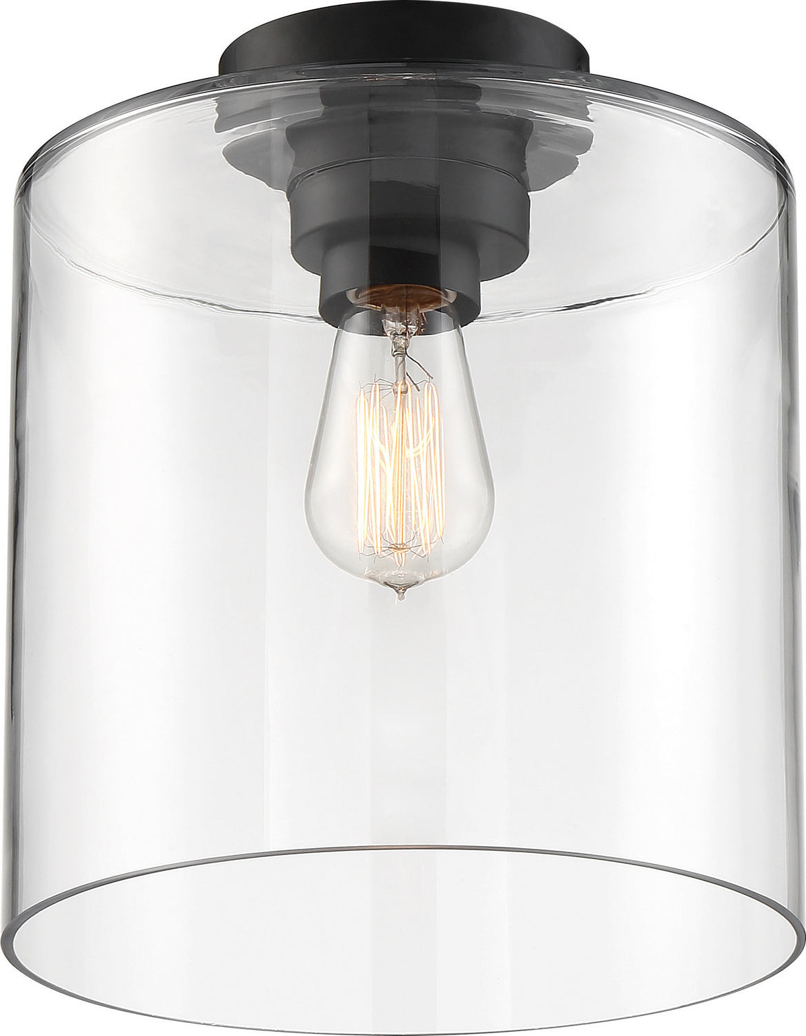 Nuvo Lighting - 60-6779 - One Light Semi Flush Mount - Chantecleer - Matte Black / Clear Glass