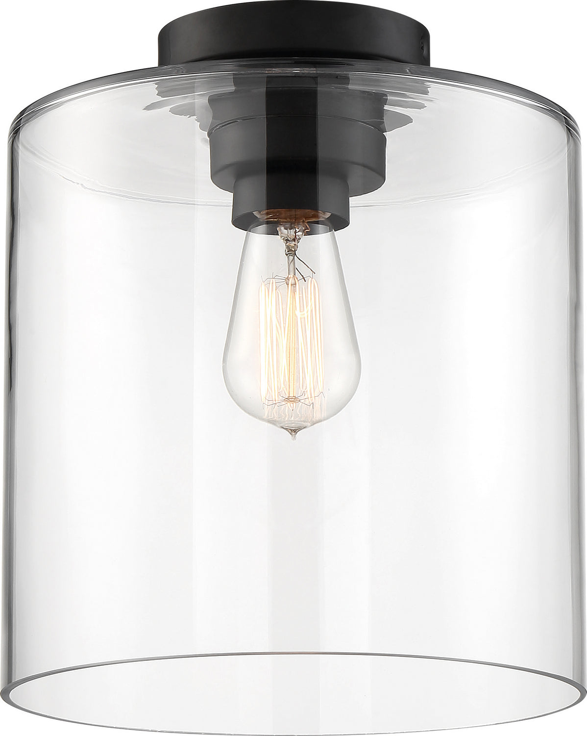 Nuvo Lighting - 60-6779 - One Light Semi Flush Mount - Chantecleer - Matte Black / Clear Glass