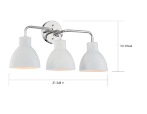 Nuvo Lighting - 60-6783 - Three Light Vanity - Sloan - Polished Nickel / White