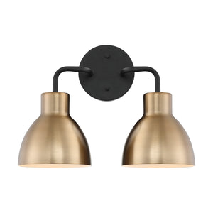 Nuvo Lighting - 60-6792 - Two Light Vanity - Sloan - Matte Black / Burnished Brass