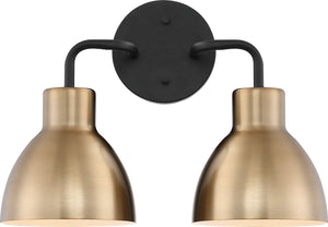 Nuvo Lighting - 60-6792 - Two Light Vanity - Sloan - Matte Black / Burnished Brass