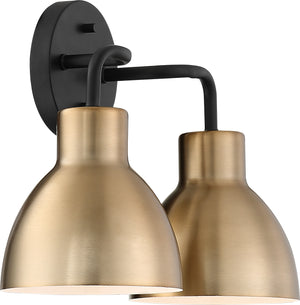 Nuvo Lighting - 60-6792 - Two Light Vanity - Sloan - Matte Black / Burnished Brass