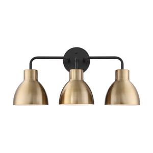 Nuvo Lighting - 60-6793 - Three Light Vanity - Sloan - Matte Black / Burnished Brass