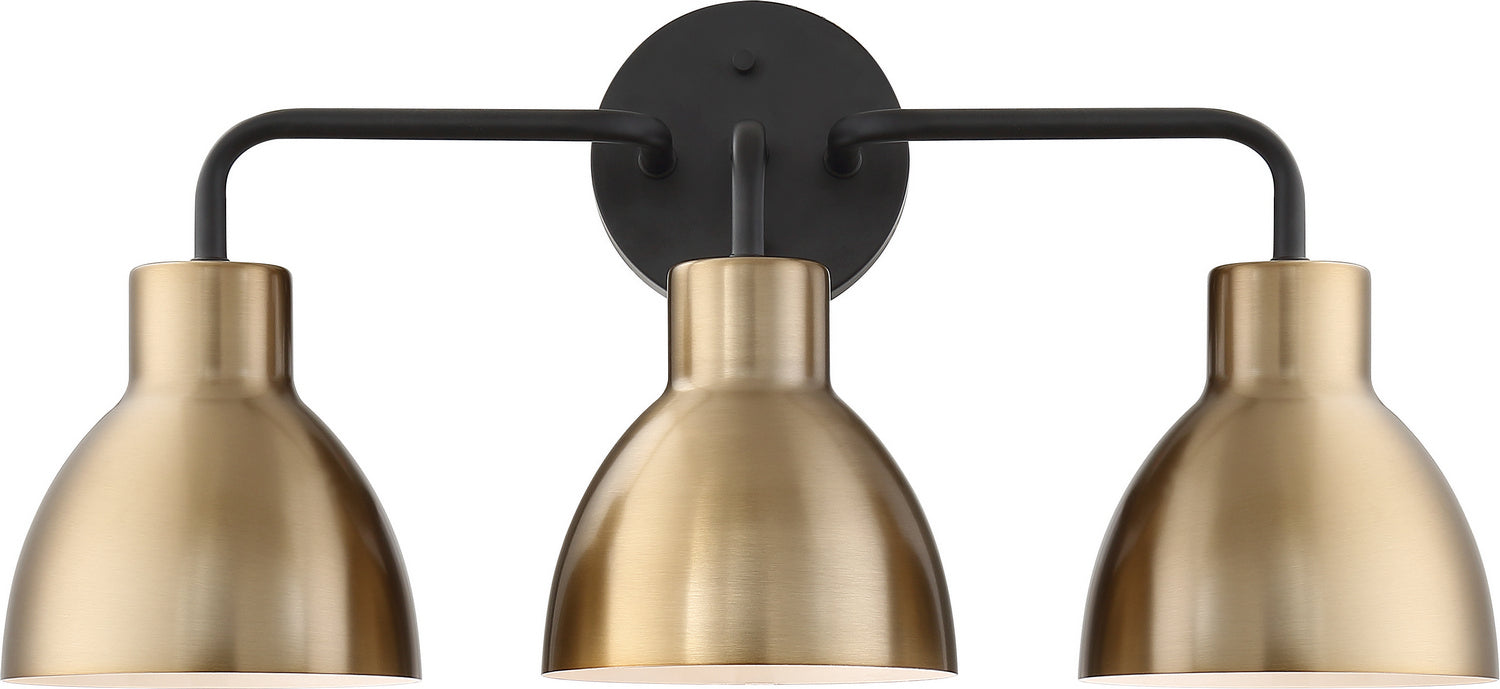 Nuvo Lighting - 60-6793 - Three Light Vanity - Sloan - Matte Black / Burnished Brass