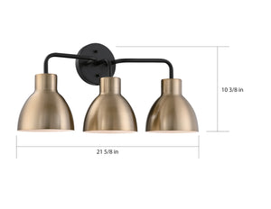 Nuvo Lighting - 60-6793 - Three Light Vanity - Sloan - Matte Black / Burnished Brass