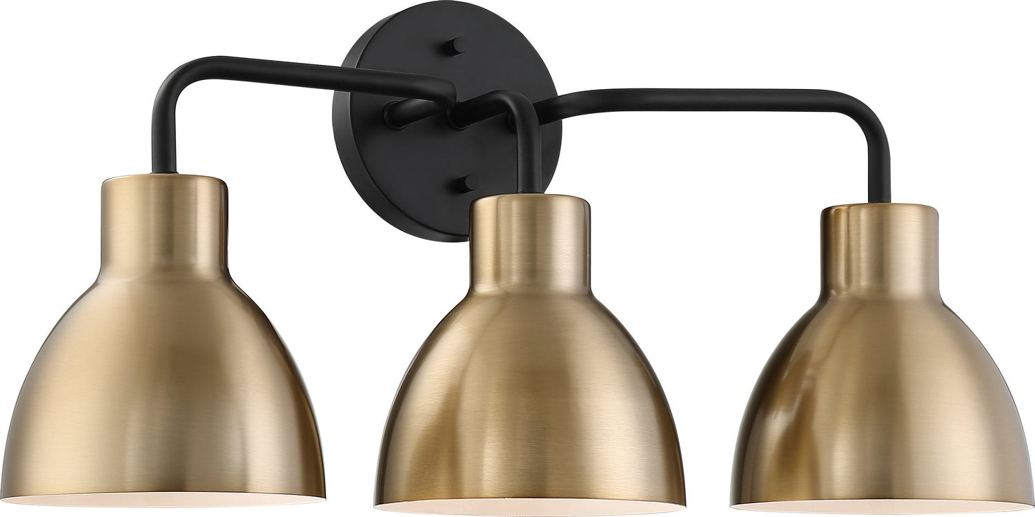 Nuvo Lighting - 60-6793 - Three Light Vanity - Sloan - Matte Black / Burnished Brass