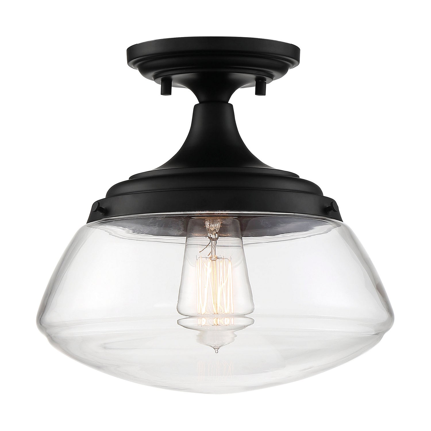 Nuvo Lighting - 60-6799 - One Light Semi Flush Mount - Kew - Aged Bronze / Clear