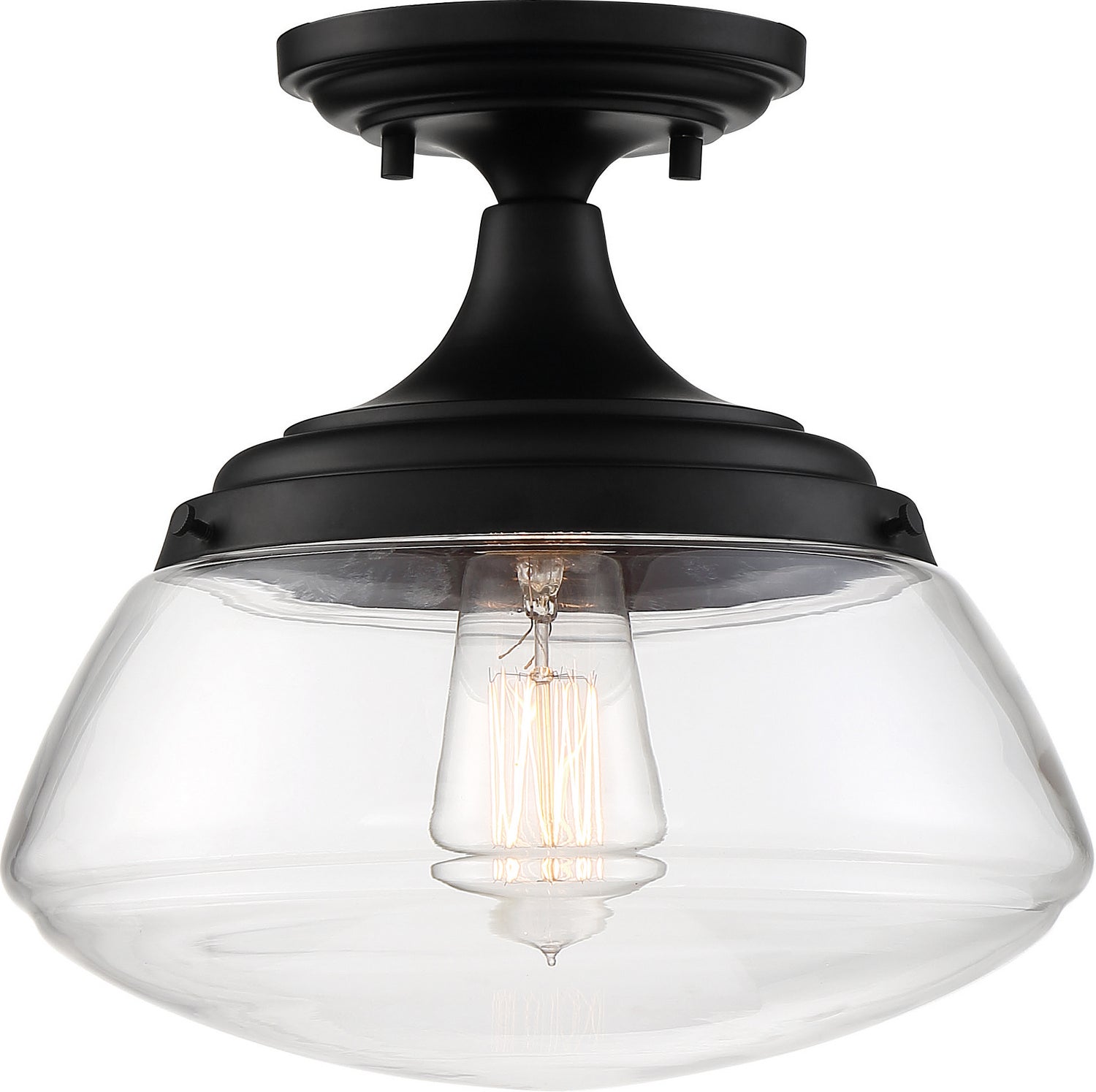 Nuvo Lighting - 60-6799 - One Light Semi Flush Mount - Kew - Aged Bronze / Clear