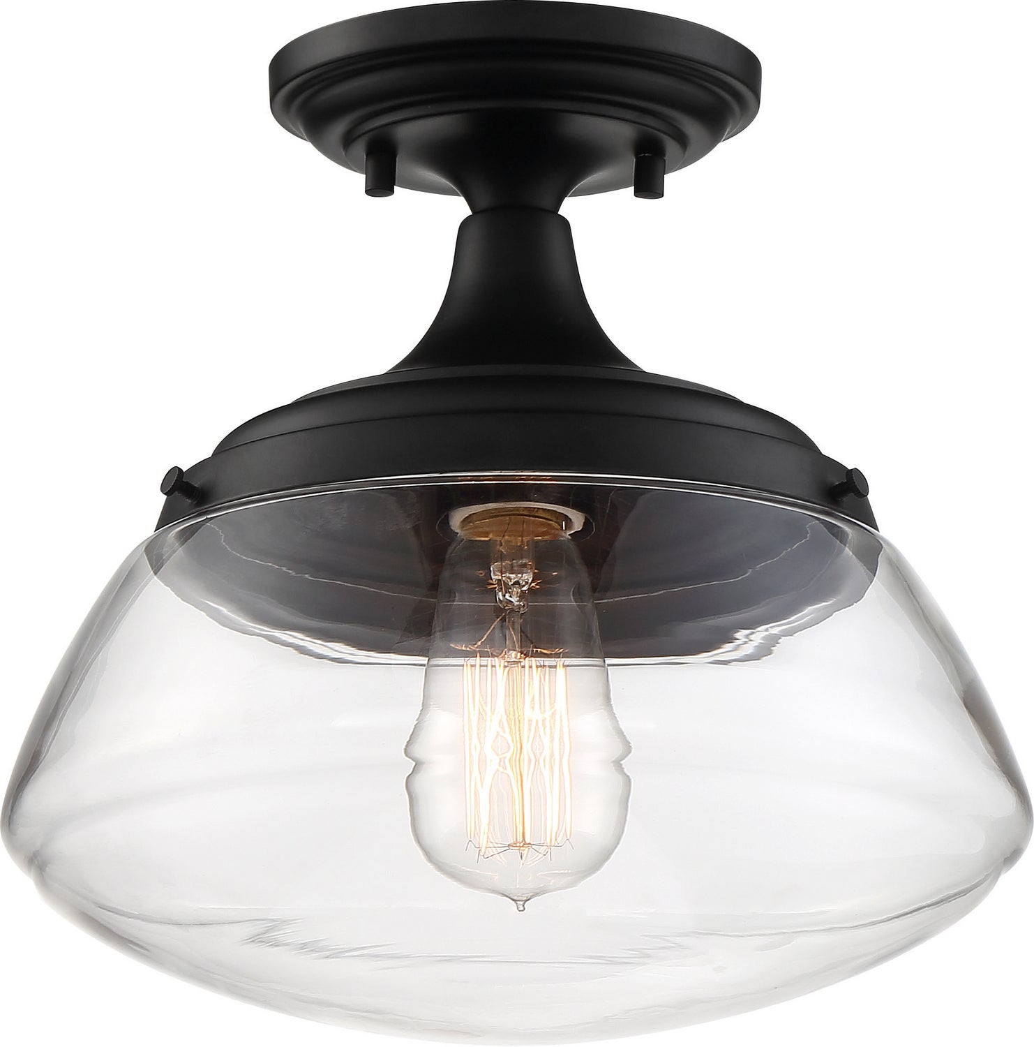 Nuvo Lighting - 60-6799 - One Light Semi Flush Mount - Kew - Aged Bronze / Clear