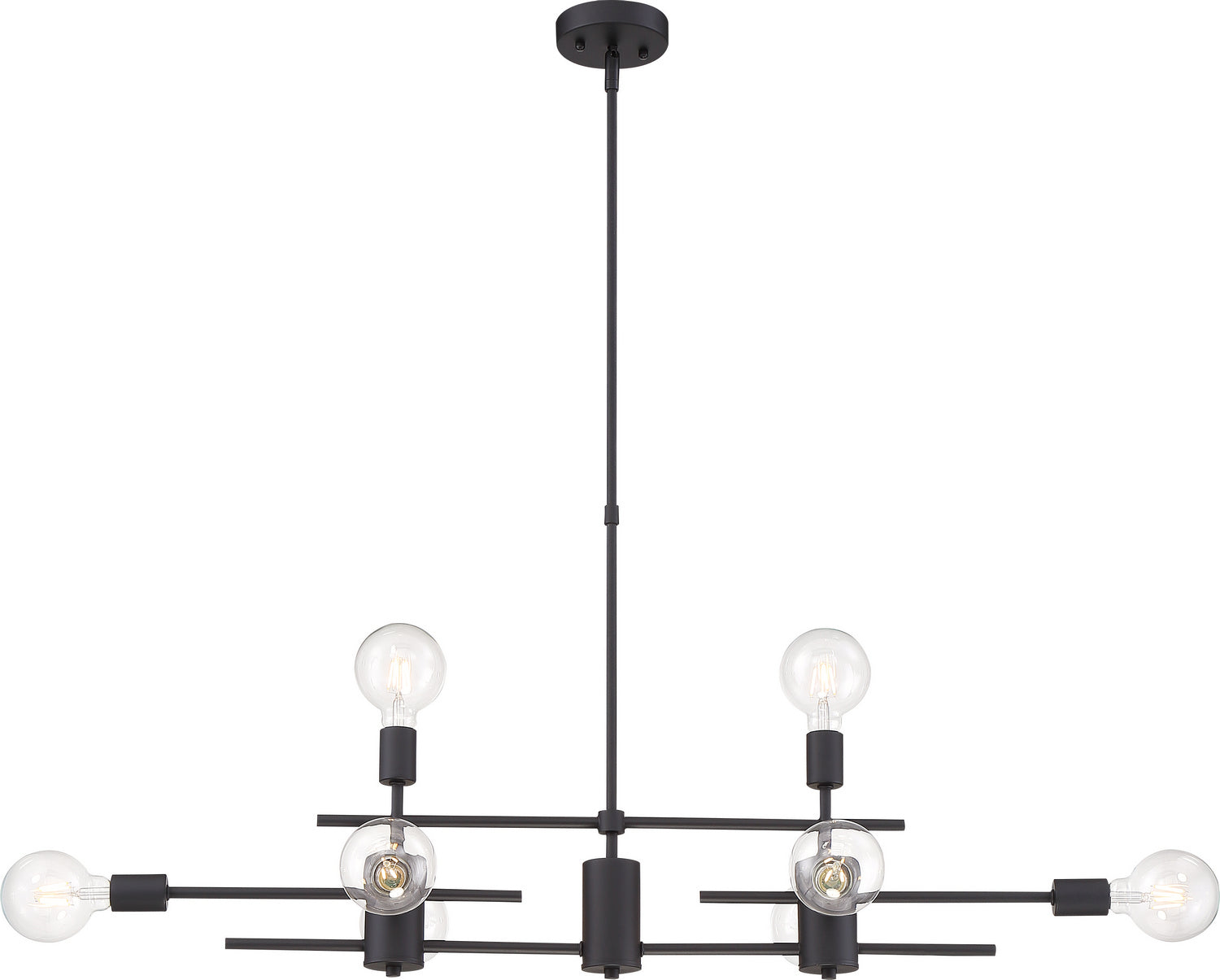 Nuvo Lighting - 60-6862 - Eight Light Island Pendant - Delphi - Black