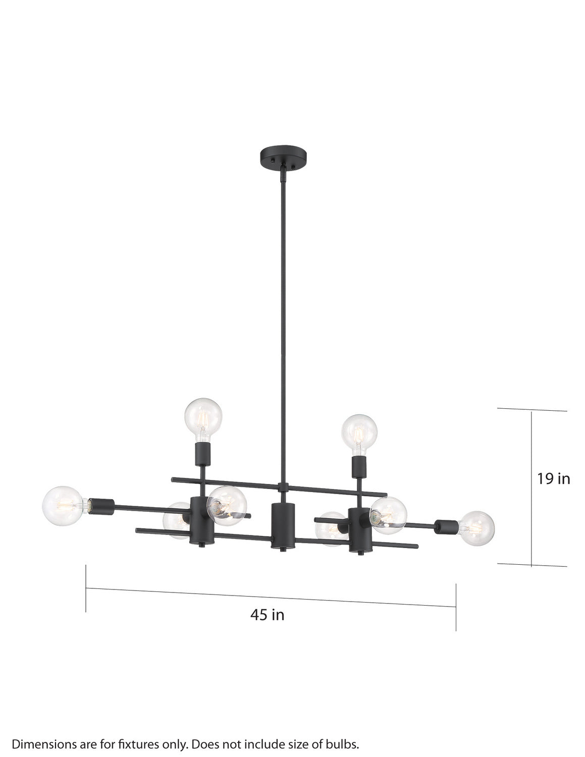 Nuvo Lighting - 60-6862 - Eight Light Island Pendant - Delphi - Black