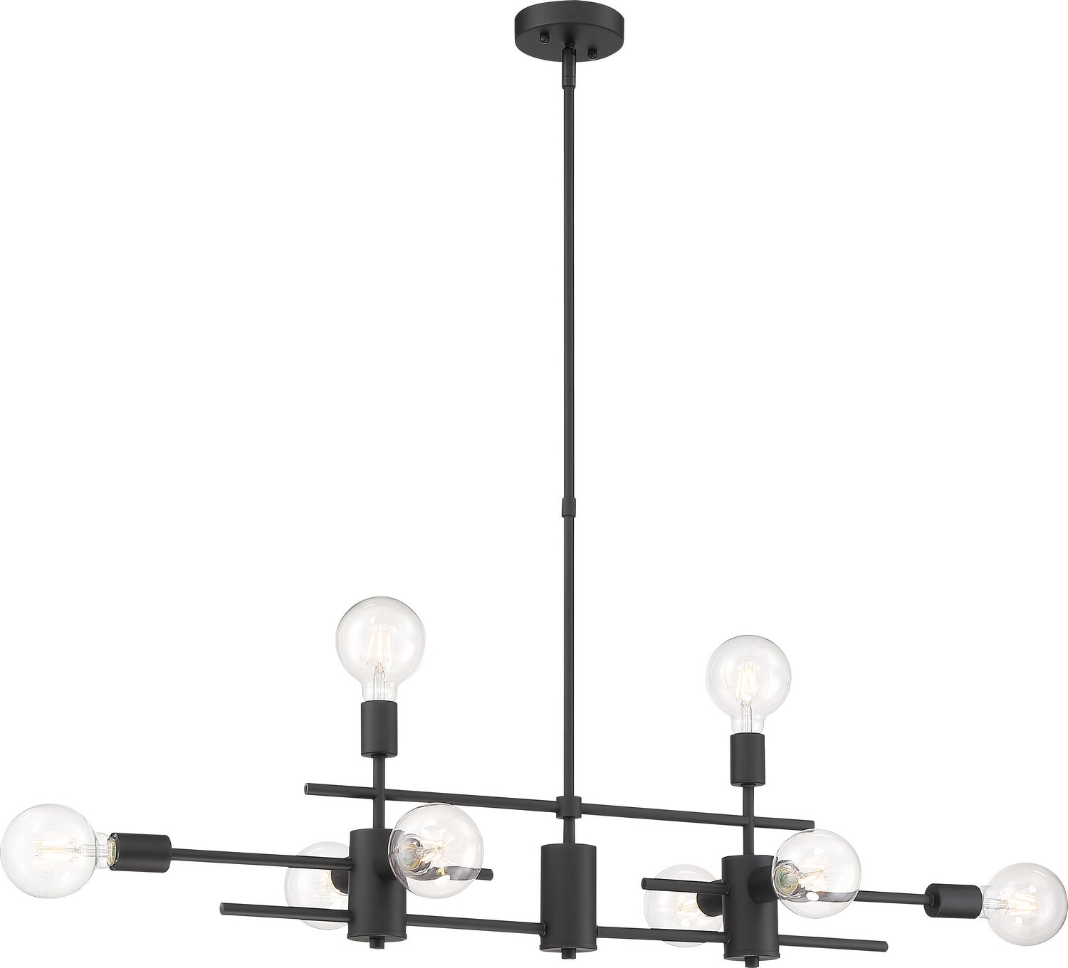 Nuvo Lighting - 60-6862 - Eight Light Island Pendant - Delphi - Black