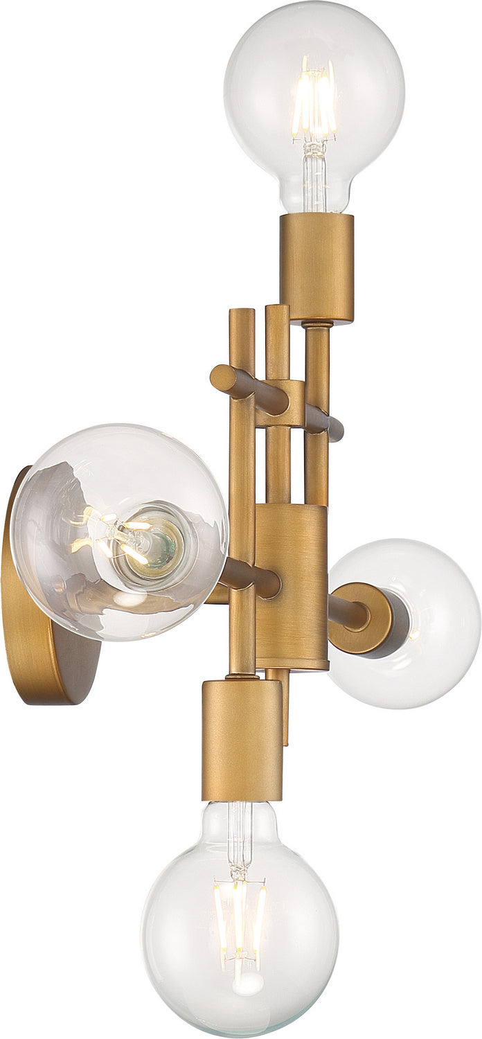 Nuvo Lighting - 60-6871 - Four Light Vanity - Delphi - Aged Gold