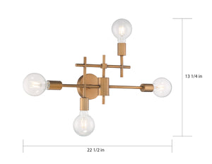 Nuvo Lighting - 60-6871 - Four Light Vanity - Delphi - Aged Gold