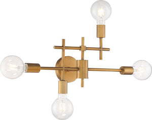 Nuvo Lighting - 60-6871 - Four Light Vanity - Delphi - Aged Gold