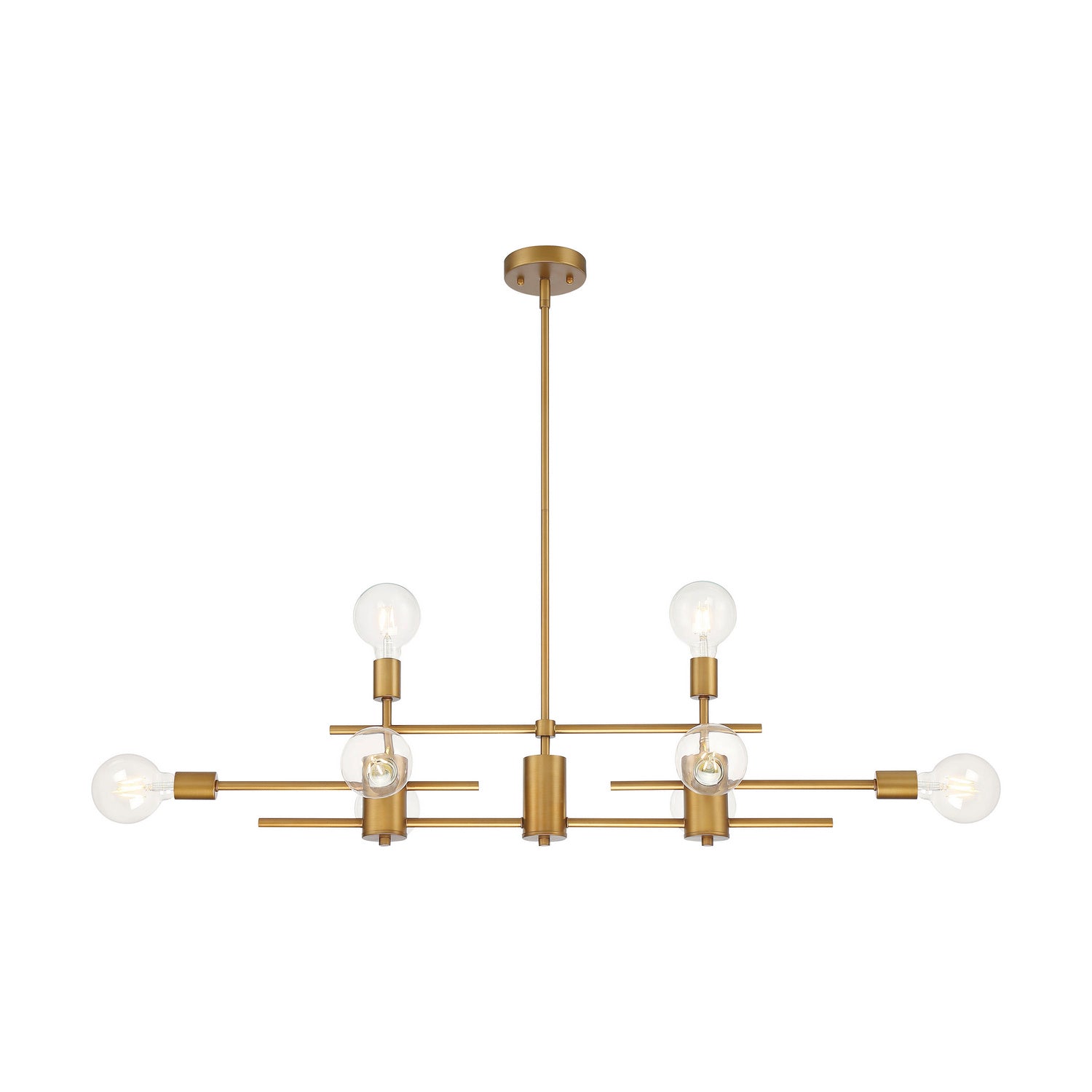 Nuvo Lighting - 60-6872 - Eight Light Island Pendant - Delphi - Aged Gold