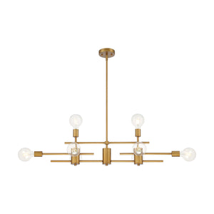 Nuvo Lighting - 60-6872 - Eight Light Island Pendant - Delphi - Aged Gold