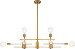 Nuvo Lighting - 60-6872 - Eight Light Island Pendant - Delphi - Aged Gold