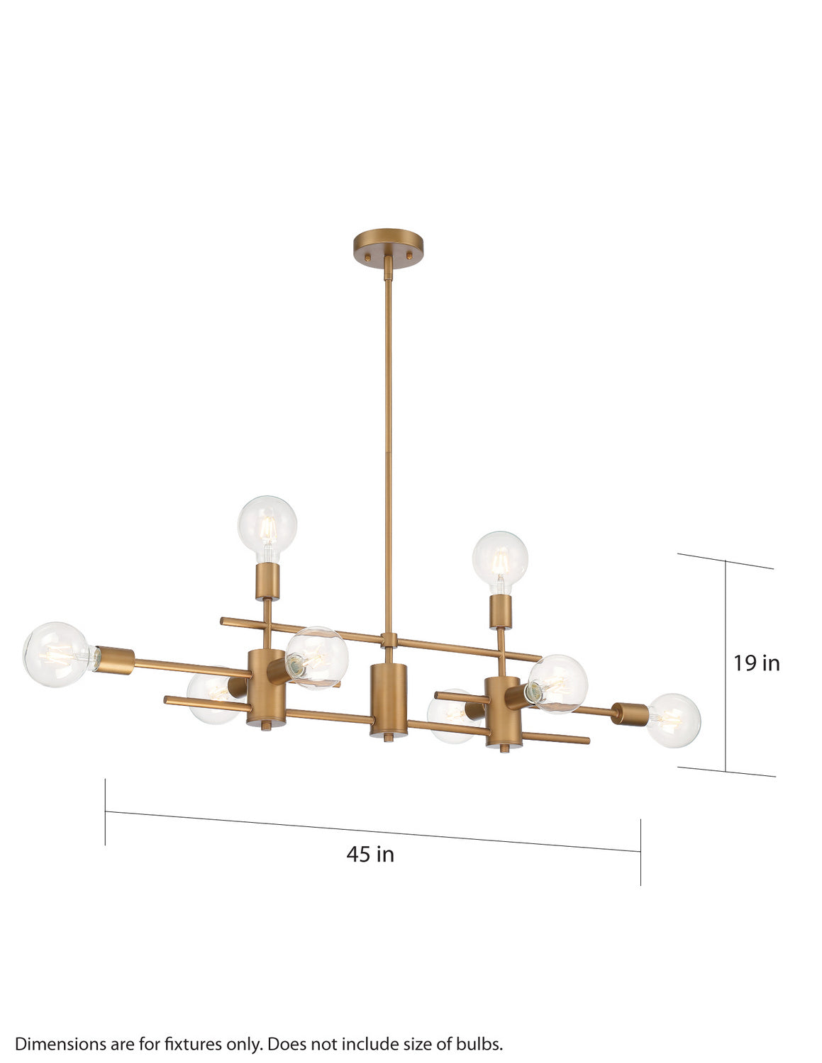 Nuvo Lighting - 60-6872 - Eight Light Island Pendant - Delphi - Aged Gold