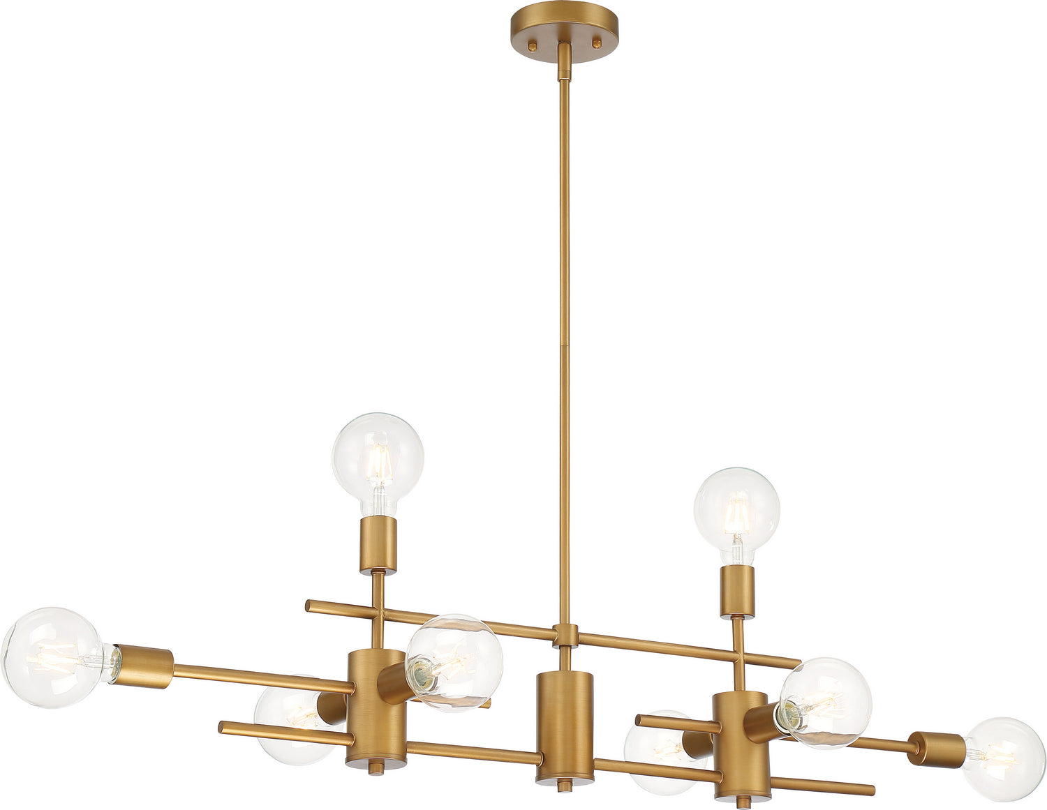 Nuvo Lighting - 60-6872 - Eight Light Island Pendant - Delphi - Aged Gold