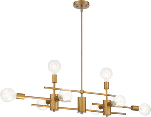 Nuvo Lighting - 60-6872 - Eight Light Island Pendant - Delphi - Aged Gold