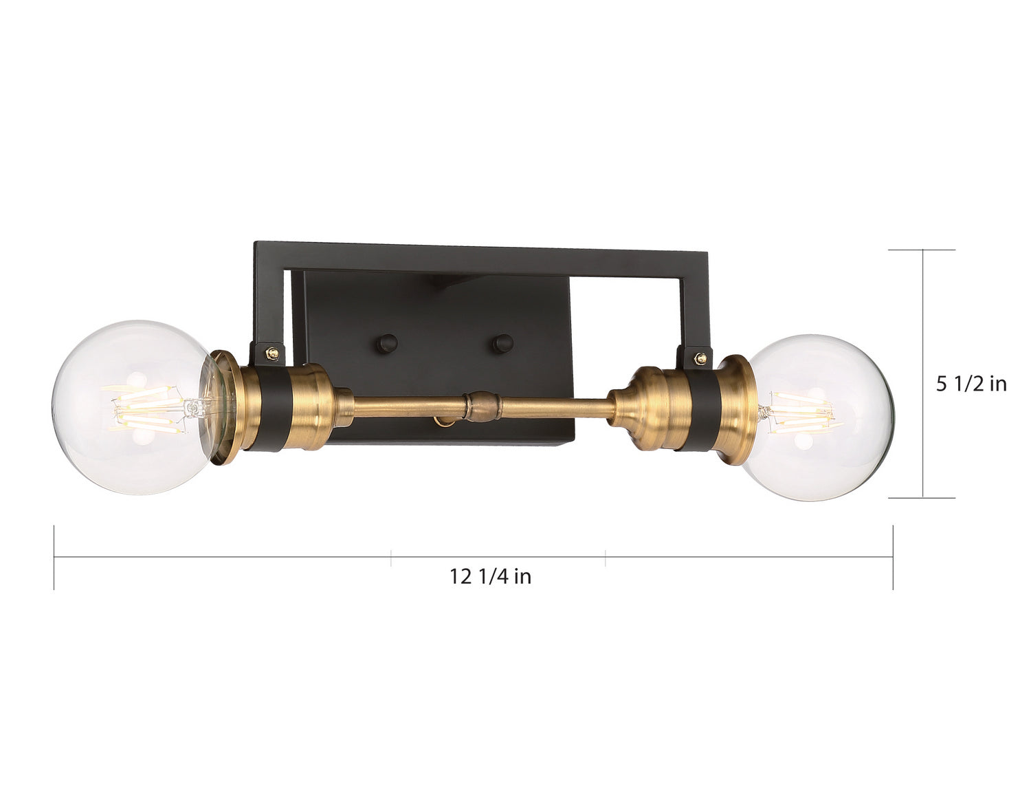 Nuvo Lighting - 60-6972 - Two Light Vanity - Intention - Warm Brass / Black