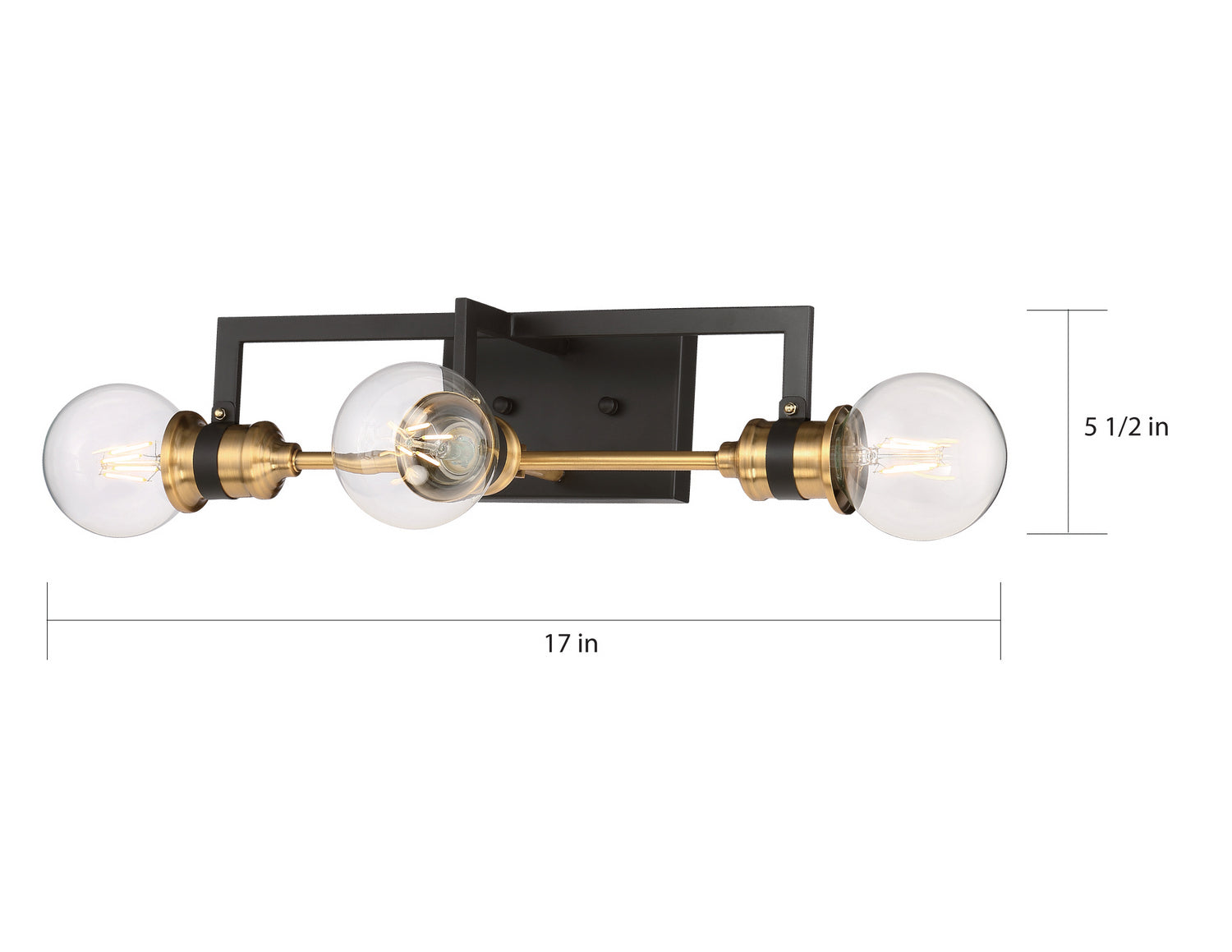 Nuvo Lighting - 60-6973 - Three Light Vanity - Intention - Warm Brass / Black