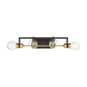 Nuvo Lighting - 60-6974 - Four Light Vanity - Intention - Warm Brass / Black