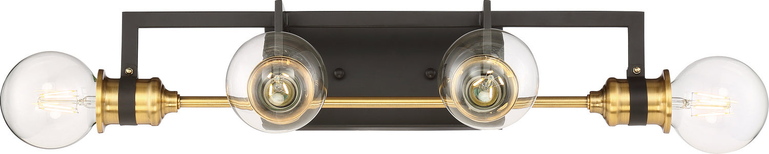 Nuvo Lighting - 60-6974 - Four Light Vanity - Intention - Warm Brass / Black