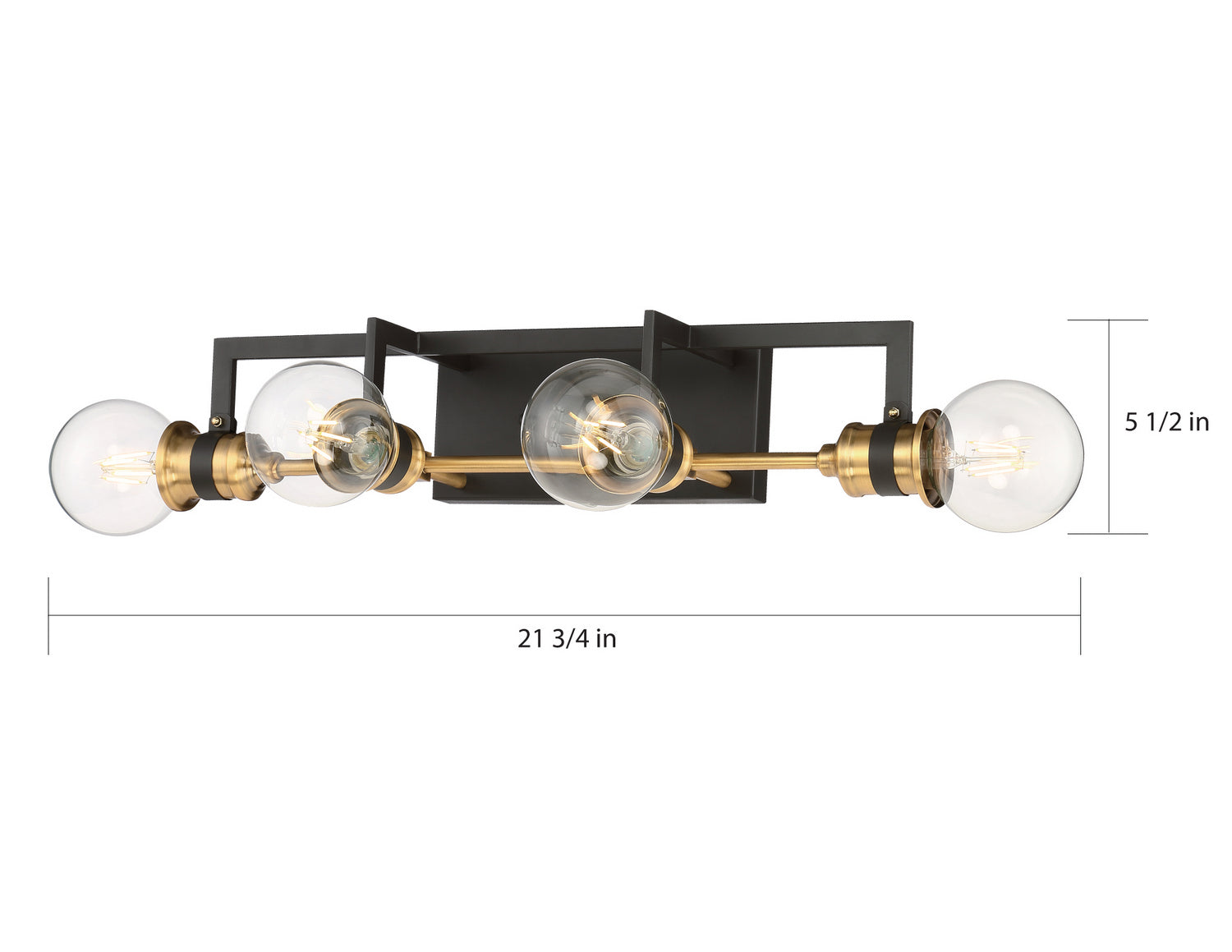 Nuvo Lighting - 60-6974 - Four Light Vanity - Intention - Warm Brass / Black