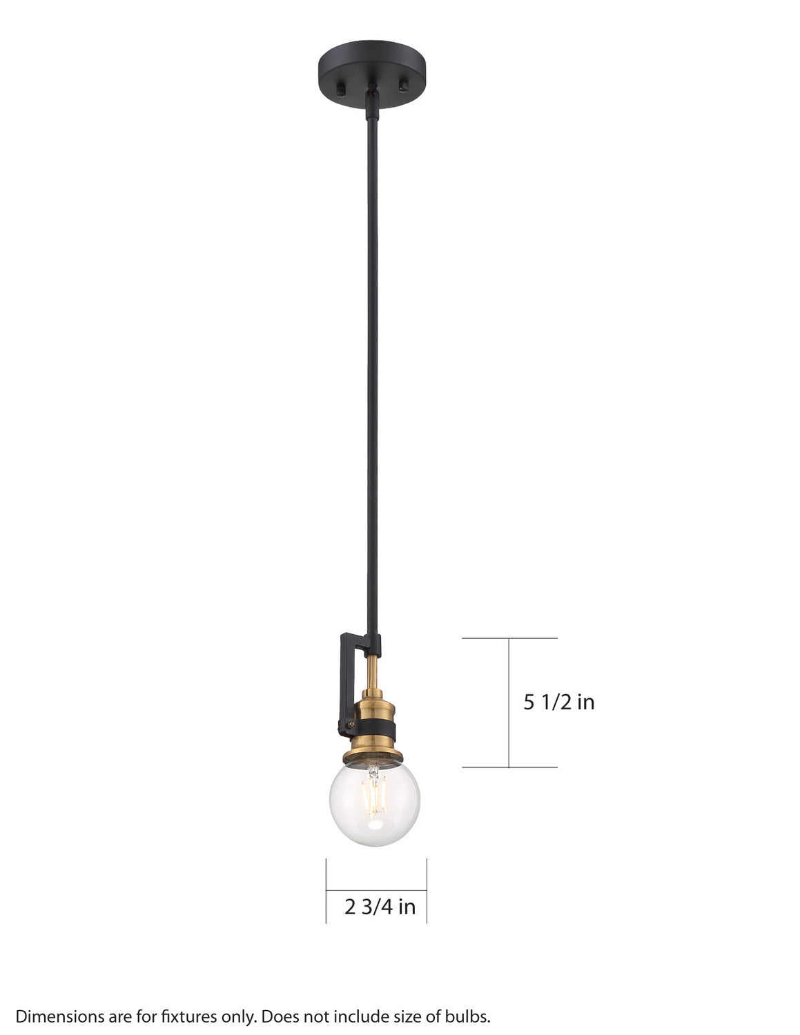 Nuvo Lighting - 60-6975 - One Light Mini Pendant - Intention - Warm Brass / Black