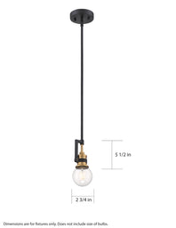 Nuvo Lighting - 60-6975 - One Light Mini Pendant - Intention - Warm Brass / Black