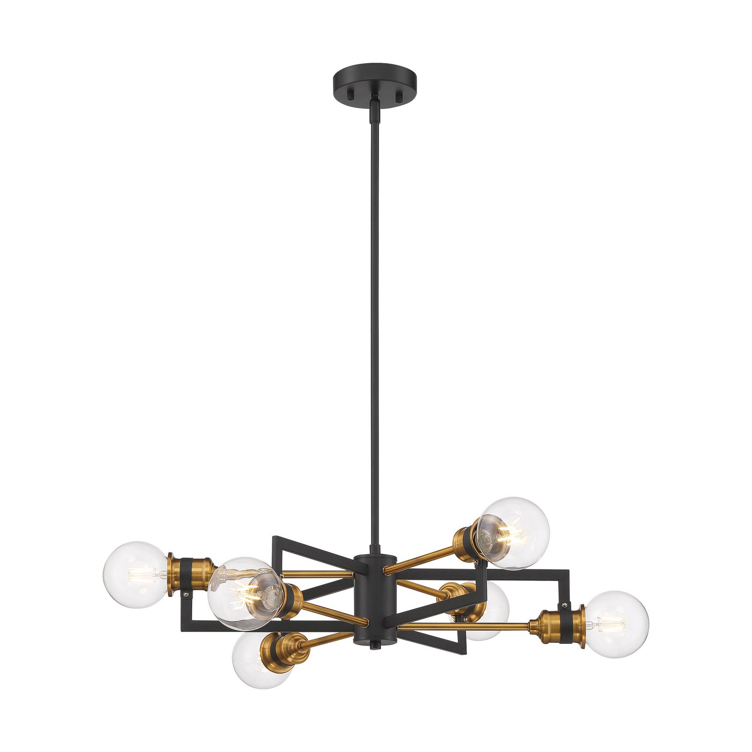 Nuvo Lighting - 60-6976 - Six Light Chandelier - Intention - Warm Brass / Black