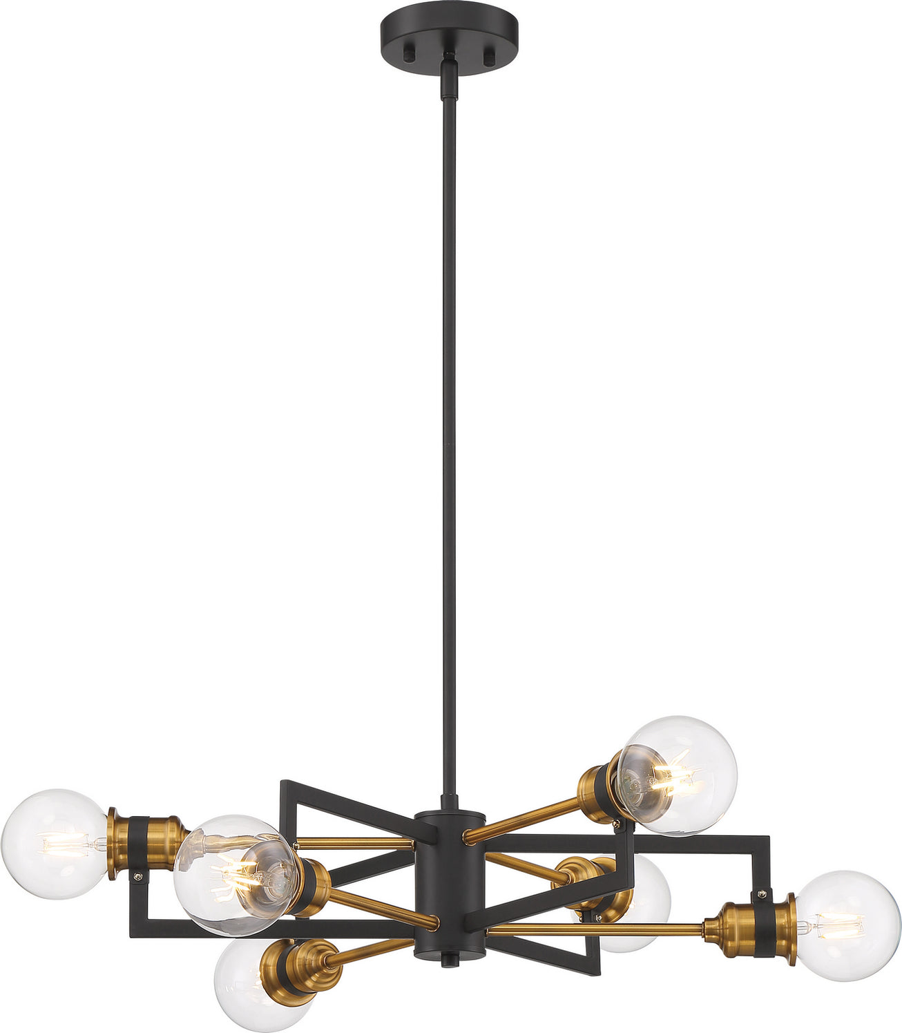 Nuvo Lighting - 60-6976 - Six Light Chandelier - Intention - Warm Brass / Black