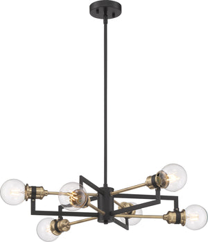 Nuvo Lighting - 60-6976 - Six Light Chandelier - Intention - Warm Brass / Black