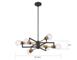 Nuvo Lighting - 60-6976 - Six Light Chandelier - Intention - Warm Brass / Black